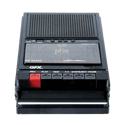 QFX Portable Shoebox Cassette Tape Player Recorder, RETRO-39BT